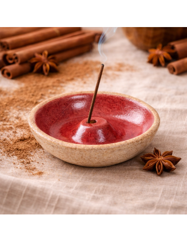 Porta incienso redondo de cerámica Blue